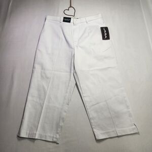 ⭐️NWT JARA White Cropped Pants Size 14 Comfort Resortwear Preppy Summer 